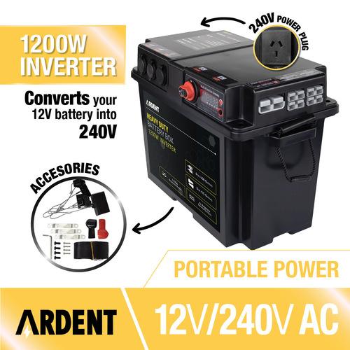 Ardent Heavy Duty Battery Box & 1200W Inverter
