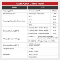 Lithium Battery Giant 170AH 