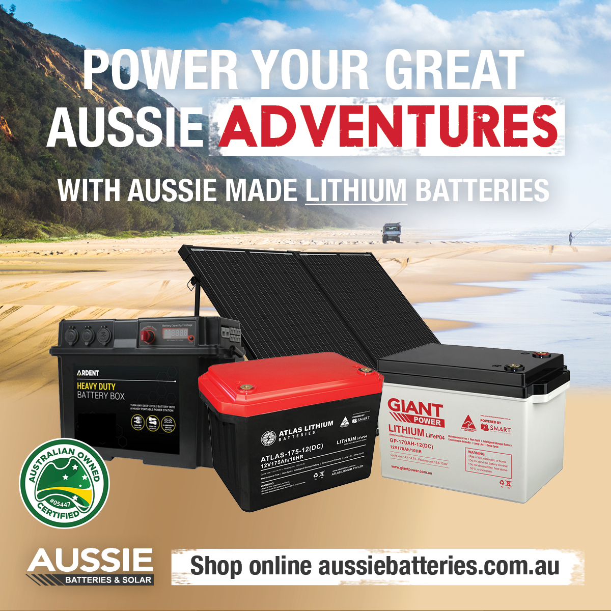 Deep Cycle AGM Power Line Battery 80 Ah, 12V Solar Battery, Solar Panels  for Motorhomes, Solar Panels for Caravans, Camping Shop