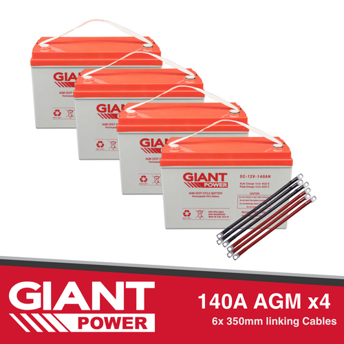 Giant Power 4 x 140AH 12V AGM Deep Cycle Battery