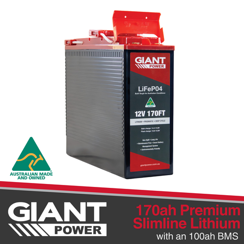 GIANT 170AHFT 12V Slimline Lithium Front Terminal Battery