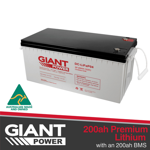 Giant 12V 200AH Lithium Battery LiFePO4 Deep Cycle Battery Australian Made