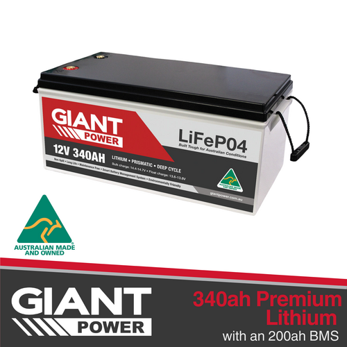 Giant 12V 340AH Lithium Battery LiFePO4 Deep Cycle Battery Australian Made